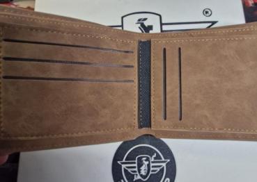 Preview: Zündapp Herren Geldbeutel mit Flügelwappen – hochwertige Geldbörse mit 9 Kartenfächern für Zündapp Fans - BRAUN